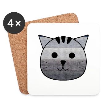 The Little Cat Otto - Coasters (set of 4) - white - Front