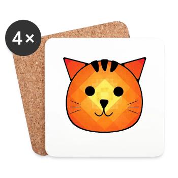 The Little Cat Otto - Coasters (set of 4) - white - Front