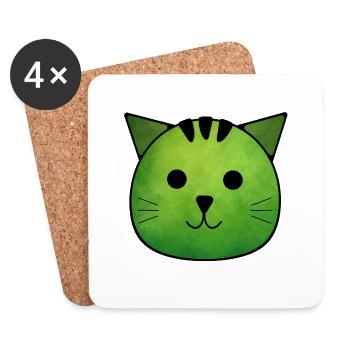The Little Cat Otto - Coasters (set of 4) - white - Front
