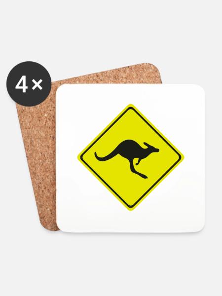 kangaroo crossing - Untersetzer (4er-Set) - Weiß