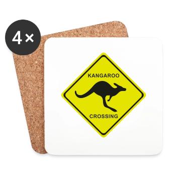 kangaroo crossing2 - Untersetzer (4er-Set) - Weiß - Vorne