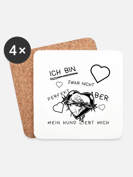 ICH BIN ZWAR NICHT PERFEKT - Untersetzer (4er-Set) - Weiß