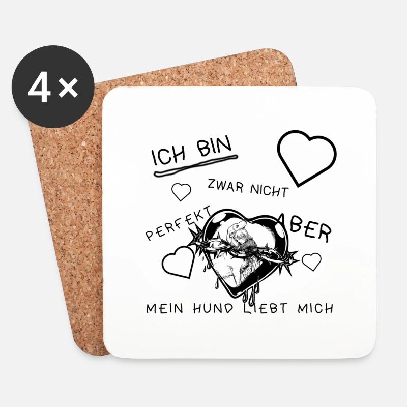 ICH BIN ZWAR NICHT PERFEKT - Untersetzer (4er-Set) - Weiß