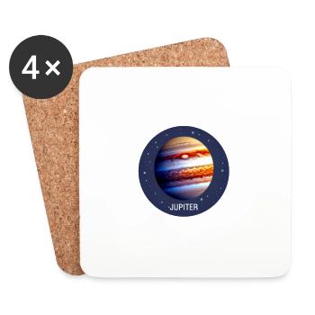 Planet Jupiter - Untersetzer (4er-Set) - Weiß - Vorne