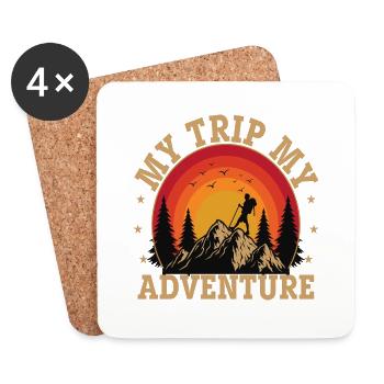My Trip my Adventure - Untersetzer (4er-Set) - Weiß - Vorne