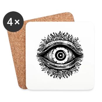 Auge Augen Augenarzt - Untersetzer (4er-Set) - Weiß - Vorne