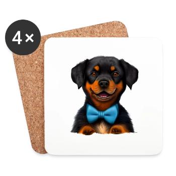 Rottweiler Dog Rottweiler Puppy Dogs Dog Puppy - Coasters (set of 4) - white - Front