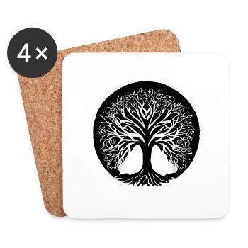 Yoga Tree of Life Tree of Life Meditation - Coasters (set of 4) - white - Front
