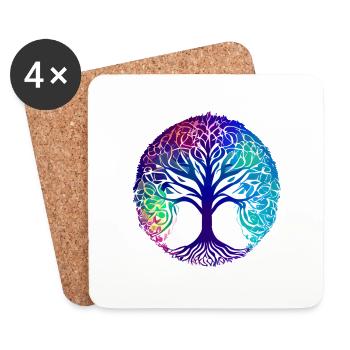 Tree of Life Meditation Tree of Life Yoga - Coasters (set of 4) - white - Front