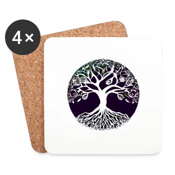Meditation Yoga Tree of Life Tree of Life - Coasters (set of 4) - white - Front
