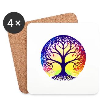 Yoga Tree of Life Meditation Tree of Life - Coasters (set of 4) - white - Front