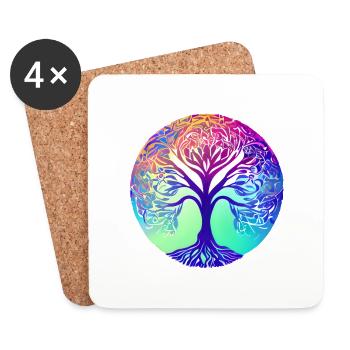 Tree of Life Yoga Meditation Tree of Life - Coasters (set of 4) - white - Front