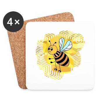 bee - Coasters (set of 4) - white - Front