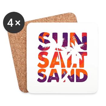 Été surf croatie plage paradis hrvatska party - Dessous de verre (lot de 4) - blanc - Devant