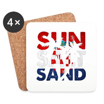 Été surf croatie plage paradis hrvatska party - Dessous de verre (lot de 4) - blanc - Devant