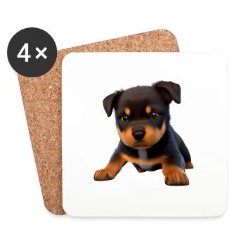 Rottweiler Dog Rottweiler Puppy Dogs Puppy - Coasters (set of 4) - white - Front