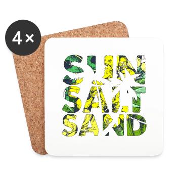 Été surf croatie plage paradis hrvatska party - Dessous de verre (lot de 4) - blanc - Devant