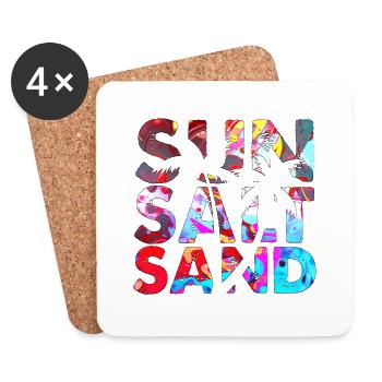 Été surf croatie plage paradis hrvatska party - Dessous de verre (lot de 4) - blanc - Devant