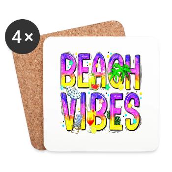 Summer surf croatia beach paradise party vibes - Coasters (set of 4) - white - Front