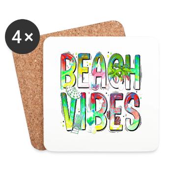 Summer surf croatia beach paradise party vibes - Coasters (set of 4) - white - Front