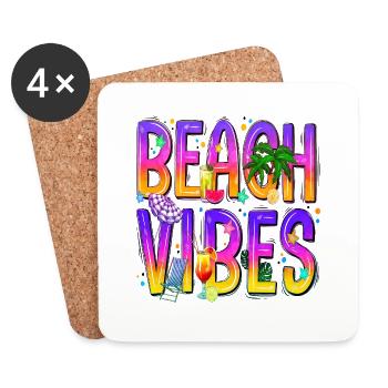 Summer surf croatia beach paradise party vibes - Coasters (set of 4) - white - Front