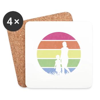 Geschenkideen zum Muttertag für Retro Mom - Untersetzer (4er-Set) - Weiß - Vorne