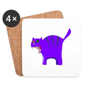 Fat cat - Coasters (set of 4) - white - Front