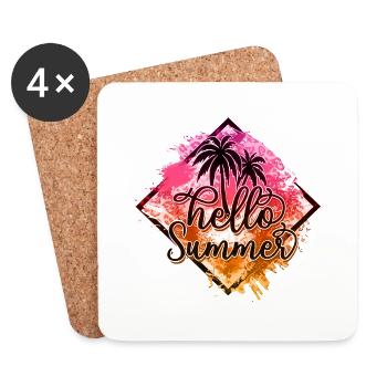 Summer surf croatia beach paradise party vibes - Coasters (set of 4) - white - Front