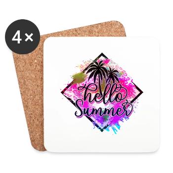 Summer surf croatia beach paradise party vibes - Coasters (set of 4) - white - Front