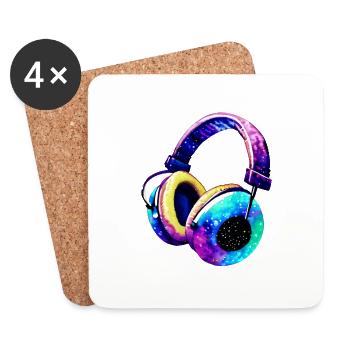 Listen to music Singing Musicians Headphones Gamer Singer - Coasters (set of 4) - white - Front