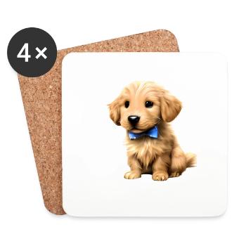 Hundewelpe Golden Retriever Hundebesitzer Hunde - Untersetzer (4er-Set) - Weiß - Vorne