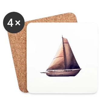 Sailing Ship Sailing Sailboat Sailing Sailing Sailor - Coasters (set of 4) - white - Front