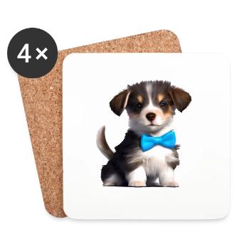 Propriétaire de chien chiot berger australien - Dessous de verre (lot de 4) - blanc - Devant