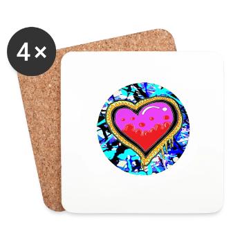 graffiti heart 1 - Coasters (set of 4) - white - Front