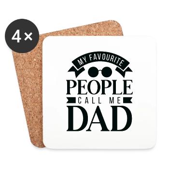 Mes gens préférés m’appellent papa - Dessous de verre (lot de 4) - blanc - Devant