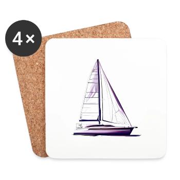 Sailing Sailing Sailing Ship Sailor Sailboat - Coasters (set of 4) - white - Front