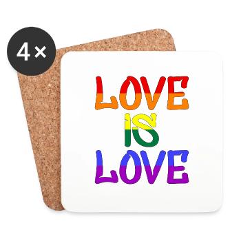 Love is Love, LGBTQ - Untersetzer (4er-Set) - Weiß - Vorne