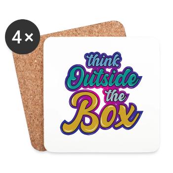 Think outside the Box - Untersetzer (4er-Set) - Weiß - Vorne