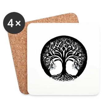 Yoga, Tree of Life, Tree of Life, Meditation - Coasters (set of 4) - white - Front