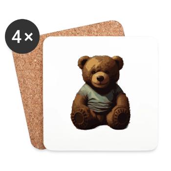 Teddy bear - Coasters (set of 4) - white - Front