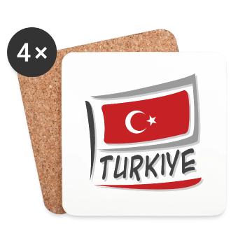 Turkiye Flag Flag - Coasters (set of 4) - white - Front