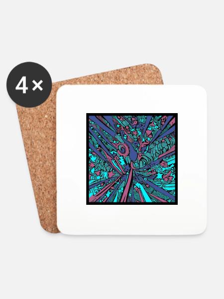 Abstract Illustration Series B - Coasters (set of 4) - white