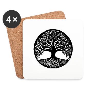 Yoga Tree of Life Meditation Tree of Life - Coasters (set of 4) - white - Front