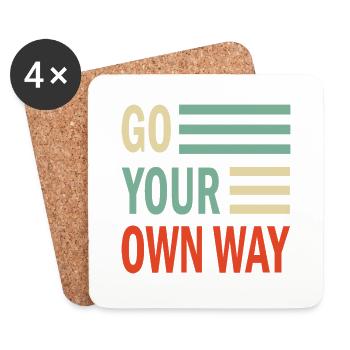 Go your own Way - Untersetzer (4er-Set) - Weiß - Vorne