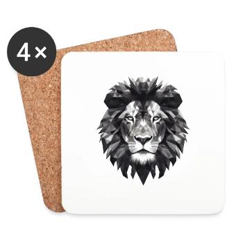 Lion Geometric - Coasters (set of 4) - white - Front