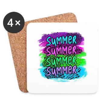 Summer surf croatia beach paradise party vibes Usa - Coasters (set of 4) - white - Front
