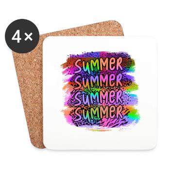 Summer surf croatia beach paradise party vibes Usa - Coasters (set of 4) - white - Front
