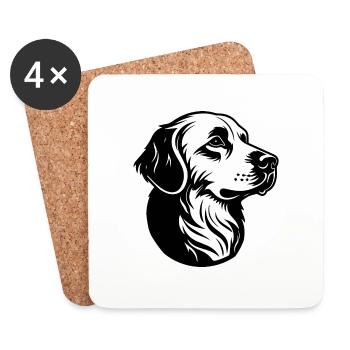 Golden Retriever - Coasters (set of 4) - white - Front