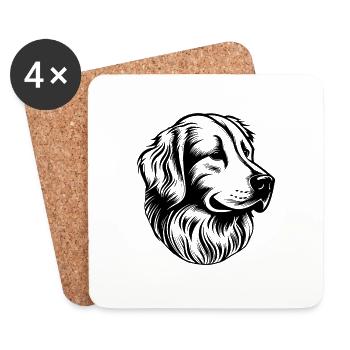 Golden Retriever - Coasters (set of 4) - white - Front