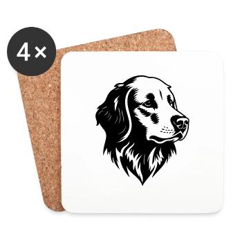 Golden Retriever - Coasters (set of 4) - white - Front